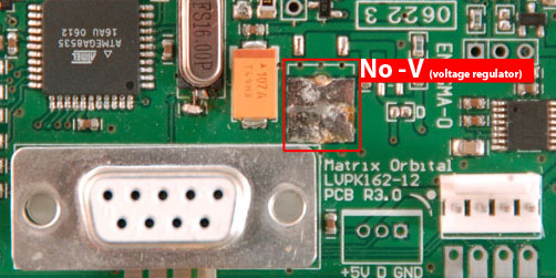 No -V option, this means no voltage regulator